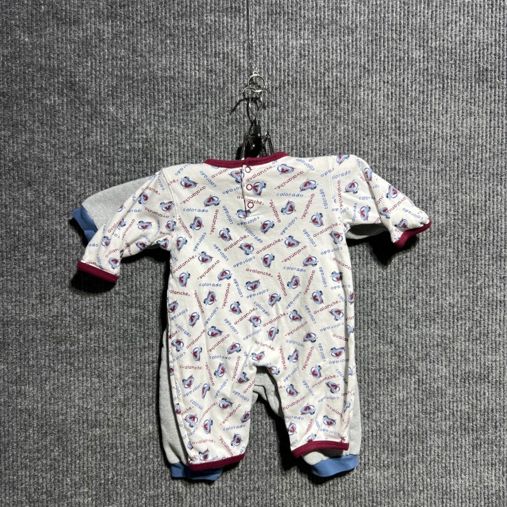 Vintage Colorado Avalanche Romper Set Kids 12M Grey White NHL Hockey - Picture 5 of 10